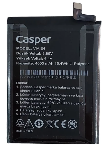 Casper Via E4 Batarya Pil Sıfır Orijinal