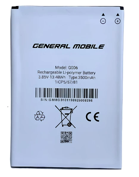 General Mobile GM 8 GO Batarya Pil Sıfır Orijinal