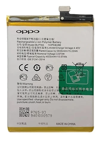 Oppo A91 - 4G - BLP765 Batarya Pil Sıfır Orijinal