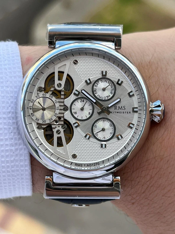 Romanson Deri Kordon İç Fonksiyonları Aktif Özel Seri 5 Atm Suya Dayanıklı Erkek Kol Saati AG1270.02 - Resim 2