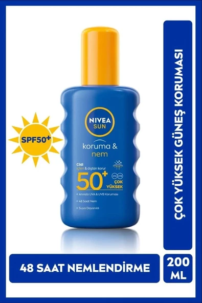 Nivea Koruma & Nem 50 Faktör Güneş Spreyi 200 ml