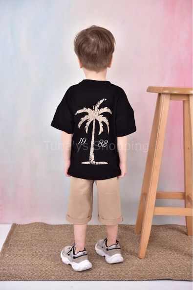 Erkek Çocuk Kapri Oversize T-shirt Takım %100Pamuk (GemxV40nrK) - 10
