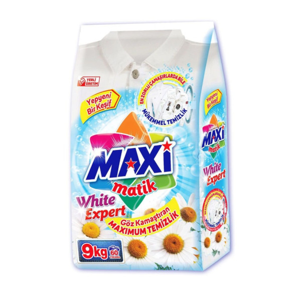 MAXİ MATİK BEYAZLAR İÇİN TOZ ÇAMAŞIR DETERJANI 9 KG