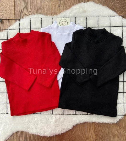 Fitilli Raporlu Çocuk Badi 3'lü Set Siyah Beyaz Kırmızı (Yw8G72fVS1HZq) - 5