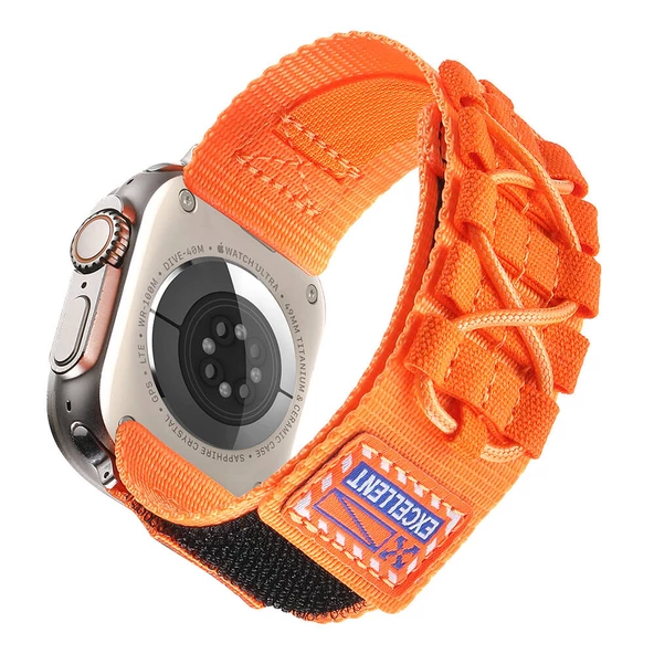 Watch Ultra 49mm KRD-112 Orbital Örgülü Halat Tasarımlı Naylon Kumaş Hasır Kordon - Resim 9