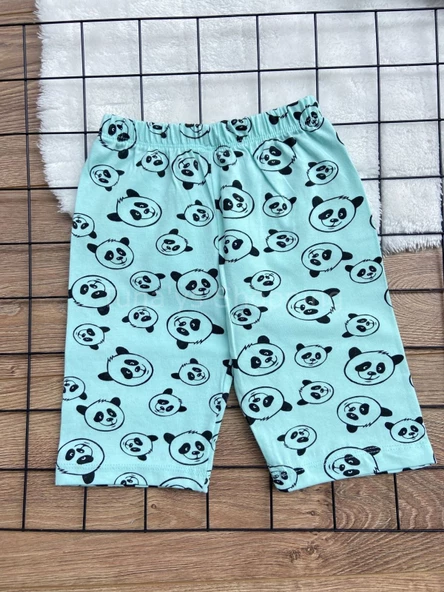 %100 PAMUK YAZLIK KISA KOL KAPRİ BEBEK-ÇOCUK PİJAMA TAKIMI - YAZLIK PİJAMA TURKUAZ PANDA (ix4AYQOFDOjrw) - 2
