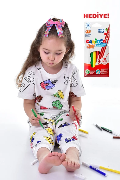 Unisex Boya Kalemi Hediyeli Boyanabilir Pijama Takımı ( Her Yıkama da Yeni Bir Başlangıç ) (0IVVTEcfnqKBq) - 3