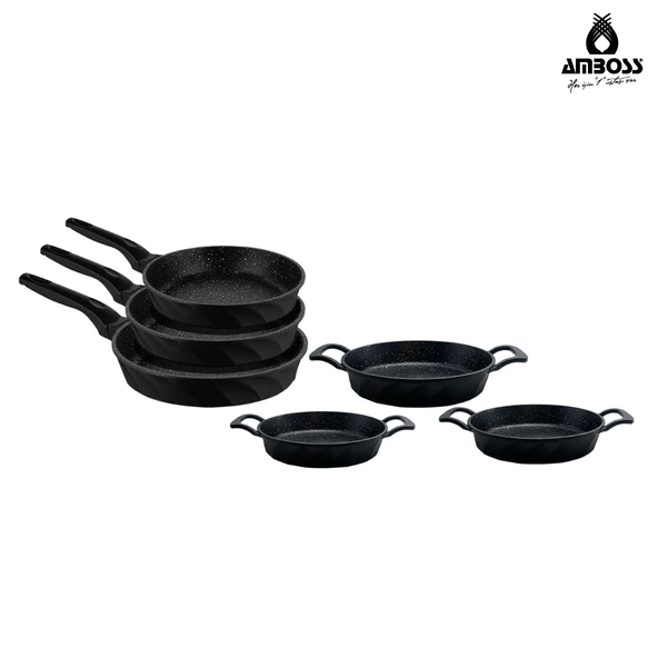 Amboss Onix 6 Parça Odin Döküm Tava ve Sahan Seti - Resim 2