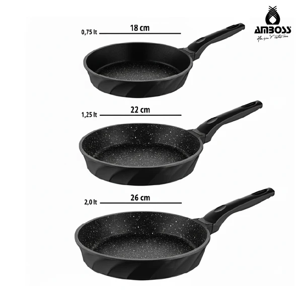 Amboss Onix 6 Parça Odin Döküm Tava ve Sahan Seti - Resim 5