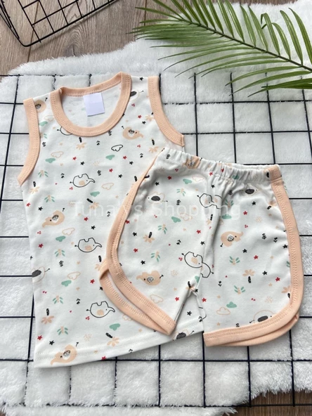 %100 Pamuk Yumuşacık Şortlu Pijama Takımı (881MxsoOMw6BF) - 7