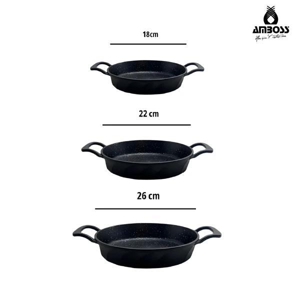 Amboss Onix 6 Parça Odin Döküm Tava ve Sahan Seti - Resim 6