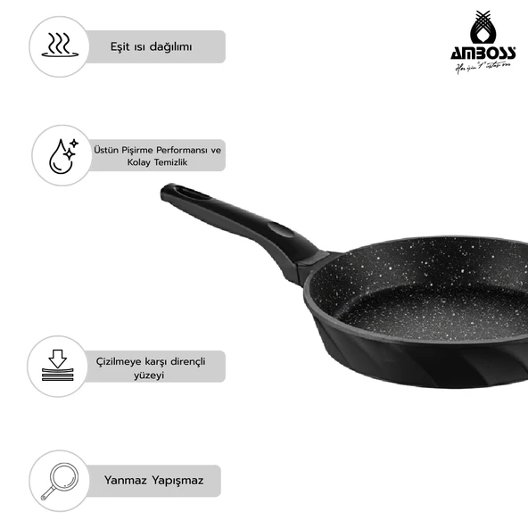 Amboss Onix 6 Parça Odin Döküm Tava ve Sahan Seti - Resim 4