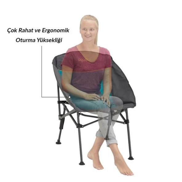 Uquip Comfy Relax Konforlu Katlanır Kamp Sandalyesi - 3