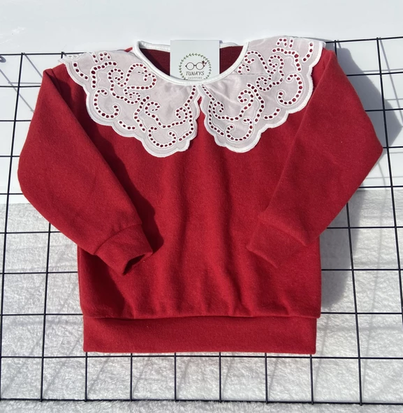 Önlük Yakalı Çocuk Sweatshirt Oversize Kalıp (2j3b4YlEorFvp) - 5