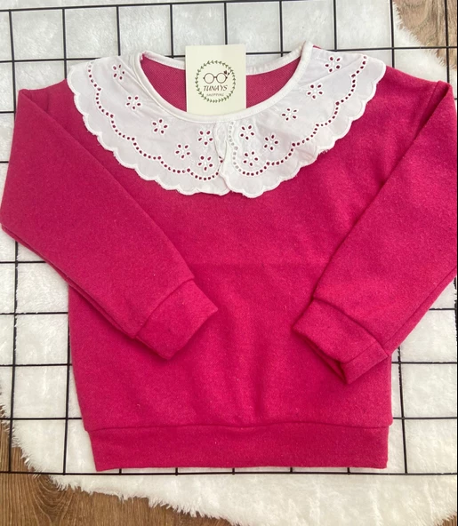 Önlük Yakalı Çocuk Sweatshirt Oversize Kalıp (2j3b4YlEorFvp) - 10