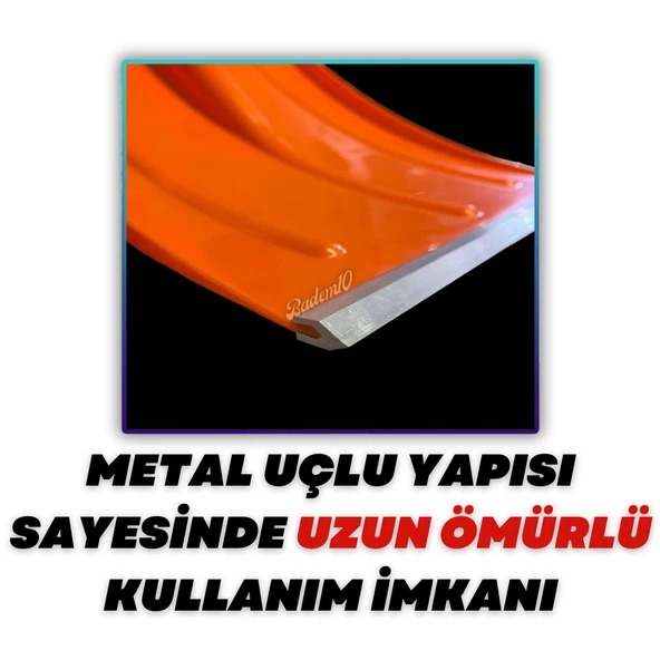 Plastik Metal Uçlu Faryap Kar Küreme Küreği Ahır Gübre Pisliği Temizleme Turuncu 37x30 cm Kürek - 2