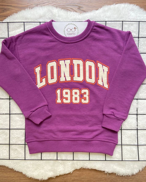 London Baskılı Çocuk Oversize Sweatshirt (XrAL5l9PB6QAw)