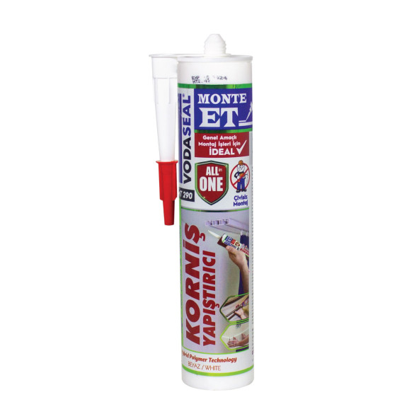 Vodaseal Monte Et Pro Hybrit High Tack Montaj Kit Polimer Korniş Yapıştırıcı Beyaz 260 ML