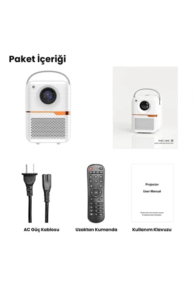 multibox T6 Promax Android 4 GB Ram 64 GB Hafıza Projektör Wifi Bluetooth 240 Inç Ekran Yansıtma - 2