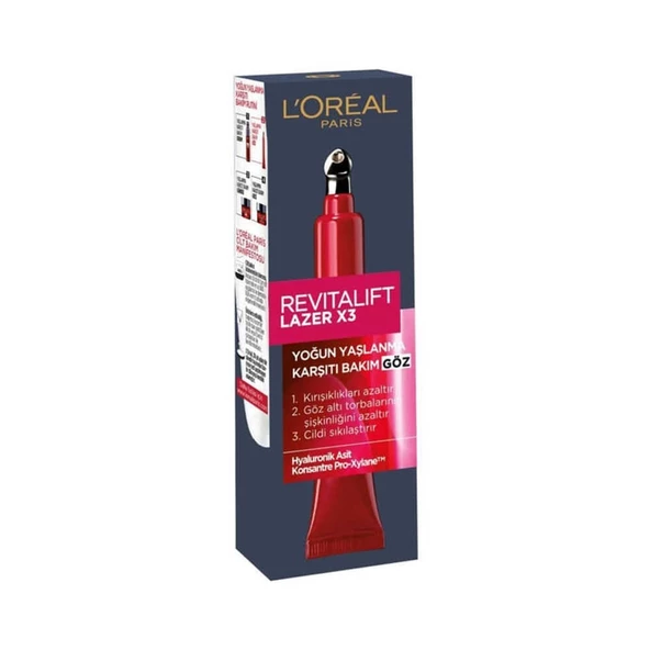 Loreal Paris Revitalift Lazer X3 Yoğun Yaşlanma Karşıtı Göz Bakım Kremi 15ml