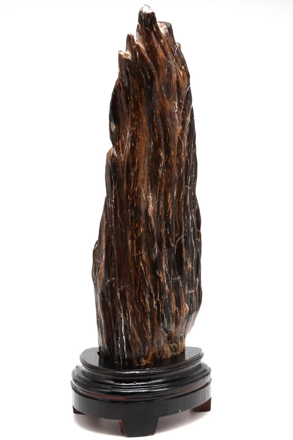 Ağaç Fosili Doğal Taş Standlı Parça - Resim 2