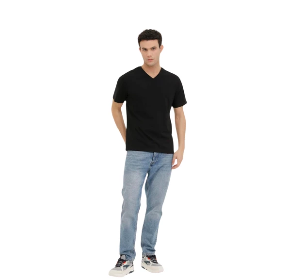 KİNETİX SN221 SİYAH BASIC TSHİRT - Resim 3