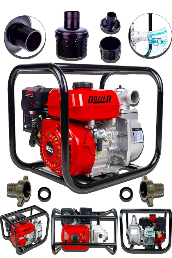 Alman Yüksek Basınc 2 Inc Yakıt Cimrisi 7,5 Hp Benzinli Su Motoru 35 Metre Dik Basınç