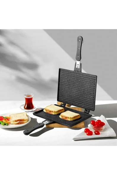Nehir Alüminyum Döküm Lüks Tost Tavası 24.5x19cm