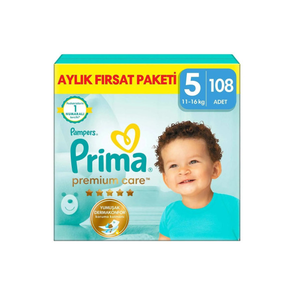 Prima Premium Care 5 Numara Junior 108'li Bebek Bezi