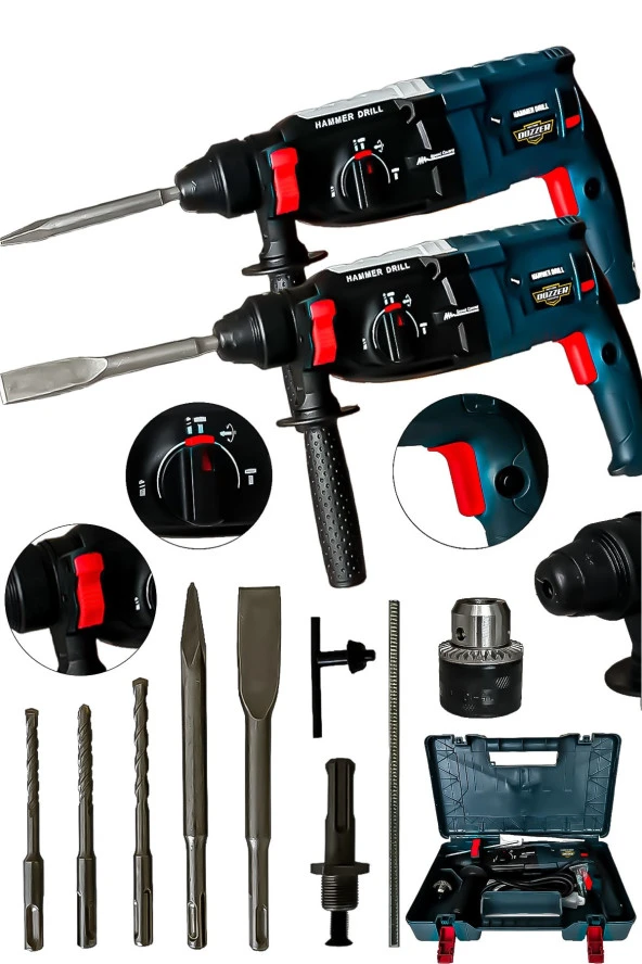 Dozzer 2.30Mm 1500 Watt Bakır Sargılı Çift Çelik Şanzuman Kırıcı Delici Hilti Matkap 5pcs Uç Hediye - 2