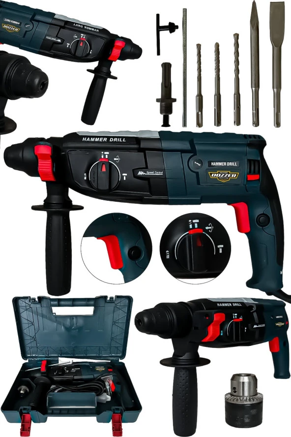 Dozzer 2.30Mm 1500 Watt Bakır Sargılı Çift Çelik Şanzuman Kırıcı Delici Hilti Matkap 5pcs Uç Hediye - 3