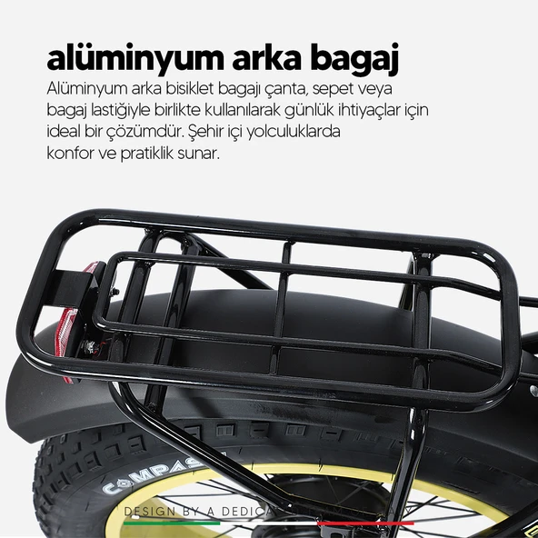 Strada Cycles E-Bro Hidrolik Disk Fat Bike Katlanabilir 20 Jant Elektrikli Bisiklet - 11