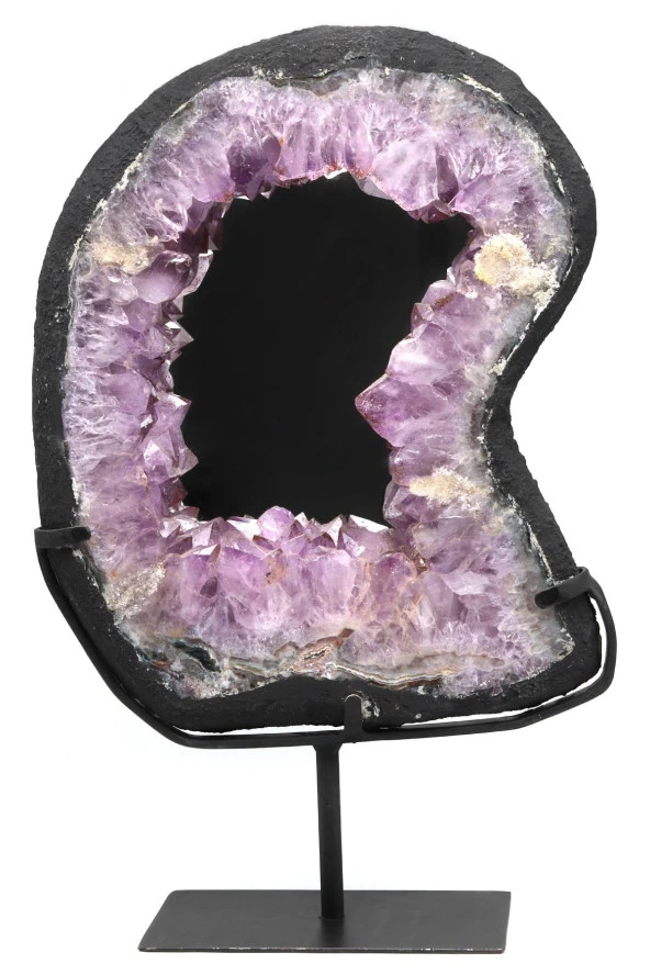 Aynalı Ametist Doğal Taş Standlı Ham Parça