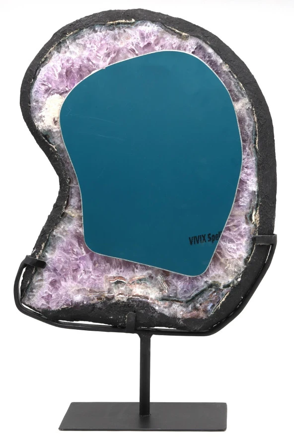 Aynalı Ametist Doğal Taş Standlı Ham Parça - 2