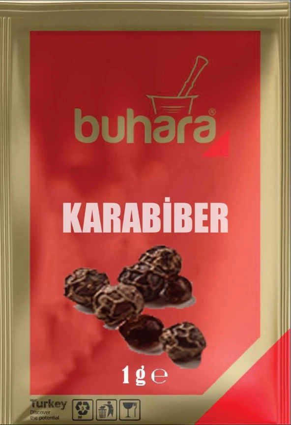 BUHARA TEK KULLANIMLIK POŞET KARABİBER TOZ 1 GR 1x1000 Adet - 2