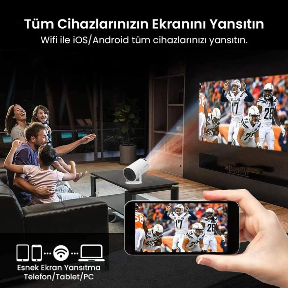 NPO FullHD Android11 BT5.0 Wifi5 120ANSI Lümen IOS/Android Taşınabilir Akıllı LED Projeksiyon HY300 PLUS - 4