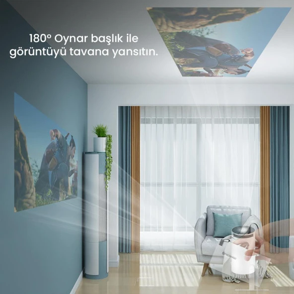 NPO FullHD Android11 BT5.0 Wifi5 120ANSI Lümen IOS/Android Taşınabilir Akıllı LED Projeksiyon HY300 PLUS - 8