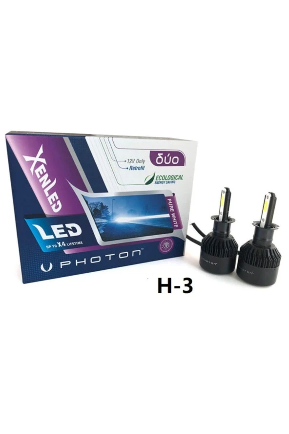 Photon H3 Duo Led Xenon Şimşek Etkili Beyaz Zenon H3 ürün görseli