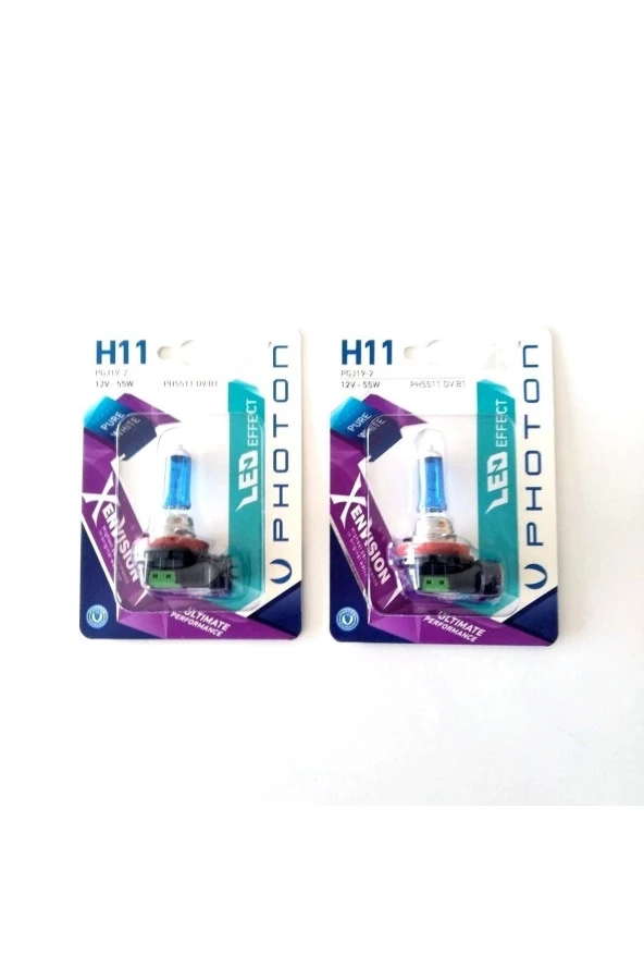 Photon H11 12v 55w Diamond Vision Beyaz Işık Halojen Oto Ampul - Resim 2