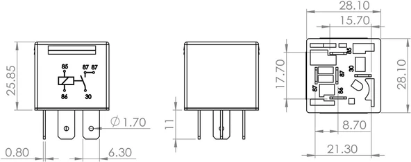 BOSCH MİNİ RÖLE 12V 30AH 2X87 TERMİNAL 5 UÇLU 0986AH0251 - 4