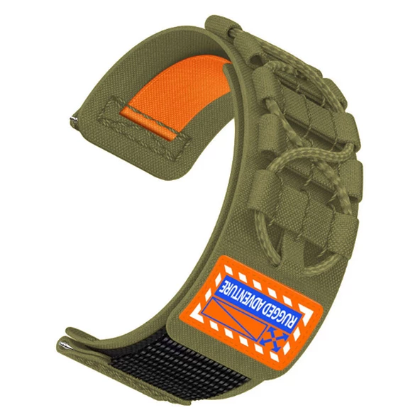 Galaxy Watch 42mm KRD-112 20mm Orbital Örgülü Halat Tasarımlı Naylon Kumaş Hasır Kordon - Resim 5