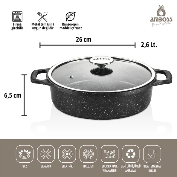 Amboss Montana 3 Parça Granit Set (Siyah) - 2