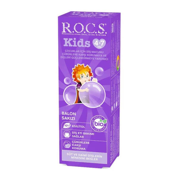 ROCS Kids Balon Sakızlı Diş Macunu 4-7 yaş 35ml