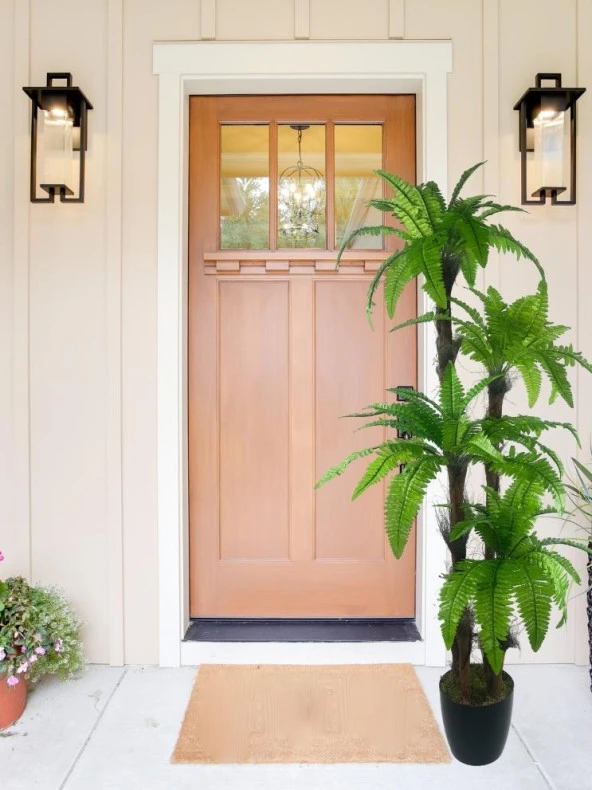 Nettenevime Yapay Ağaç Sıkas Palmiye Açık Yeşil 4Katlı 72Yaprak 150cm Salon Çiçeği Yapay Çiçek - Resim 4