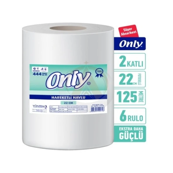 Only Fotoselli Kağıt Havlu 8 Kg. 22 cm. 6 Rulo (125 Metre) - 2