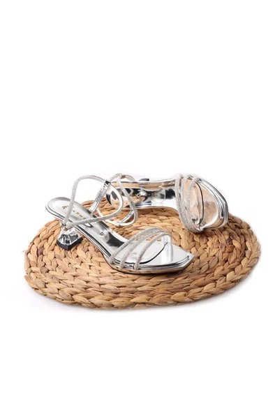 Papuçcity Tamer 02882 6 Cm Topuklu Kadın Abiye Sandalet Ayakkabı - 7