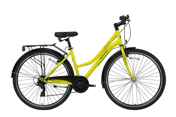BİSAN SMILE BAYAN ŞEHİR BİSİKLETİ 44CM V 26 JANT 7 VİTES SARI SİYAH