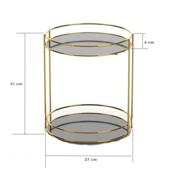 Tekno Tel EG-213 İki Katlı Banyo Aksesuar Sunum Rafı Altın - 2