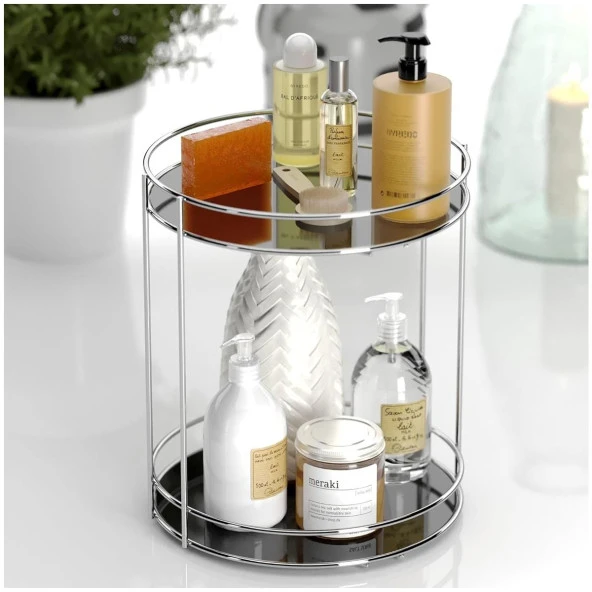 Tekno Tel EG-213 İki Katlı Banyo Aksesuar Sunum Rafı Krom