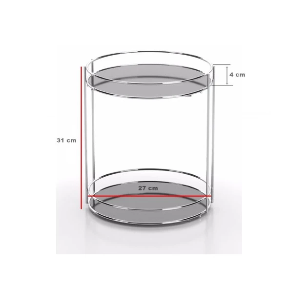 Tekno Tel EG-213 İki Katlı Banyo Aksesuar Sunum Rafı Krom - 2